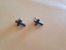 Silver Cross Stud Earrings with Circular Details NEVER WORN