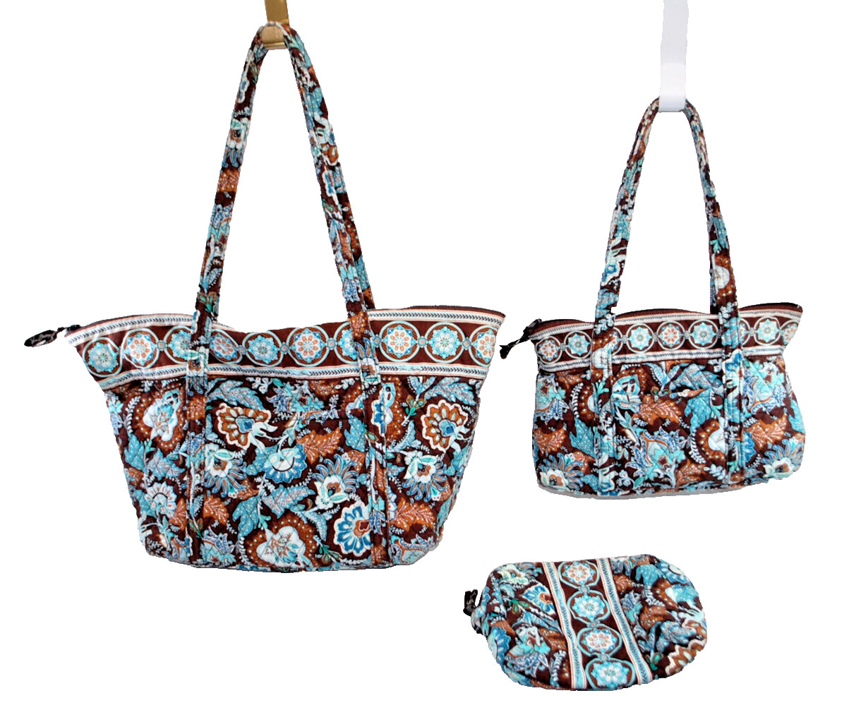Vera Bradley 3-Piece Set Java Blue Overnight, Tot… - image 1