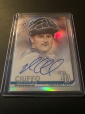 Baseball Cards Nicholas Ciuffo RC Auto 428/499 Refractor!! Topps Chrome 2019!!