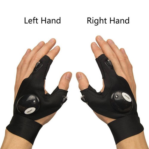 2x Rescue Night LED Light Fishing Finger Glove Outdoor Gear Beam Flashing Gloves - Picture 2 of 12