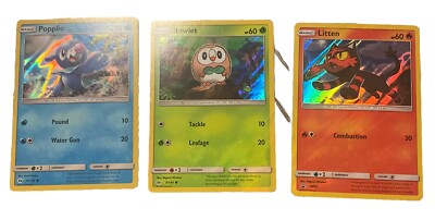 Alola Starter Trio Holo Pokmon Cards | eBay
