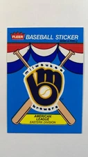 1989 Fleer Baseball Milwaukee Brewers Team Logo Sticker Card