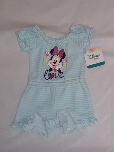 Girls Infant Ruffled Bodysuit Romper: 0-3M-3-6M-6-9M - Picture 6 of 8