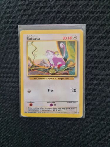Pokemon Card 1998 UNLIMITED RATTATA Rare Common 61/102 Base Set MP - Picture 1 of 2