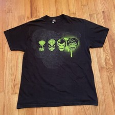 Vintage Marvel Mad Engine T-Shirt Size XL Wolverine Spiderman Iron Man Hulk