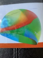 TYR Tie Dye BLUE/ORANGE Junior Swim Cap - 2020 SILICONE