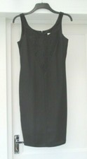 BLACK EVENING COCKTAIL CRUISE BEADED BLACK DRESS SIZE 10