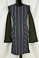 Derek Lam Long Sleeve Dress Size 0 A-Line Pin Stripes Viscose Blend Career Boho