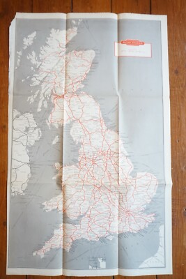 1953 British Rail Passenger Network Eisenbahn Systemkarte RGC