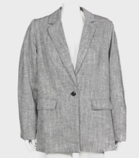 RACHEL COMEY Womens Target Oversized Blazer Gray Size SMALL Linen blend /522