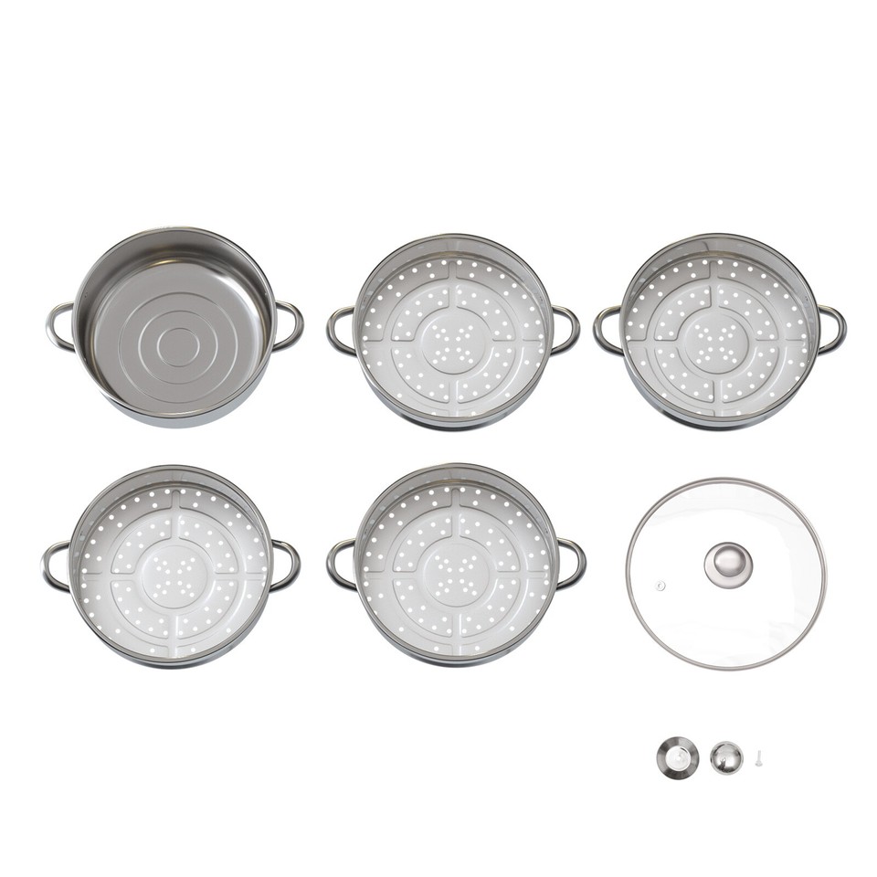 30CM 5 Tier Cook Food Veg Pot Large Stainless Steel Steam Cooker