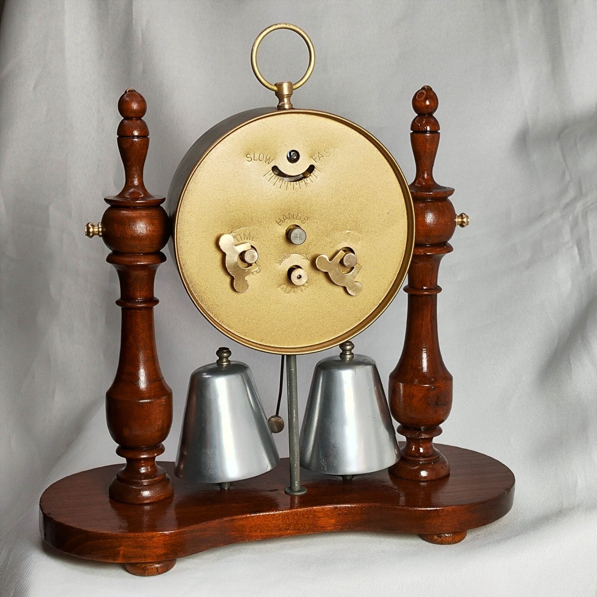 1903 Antique German Alarm Desk Clock by Gebrüder Junghans