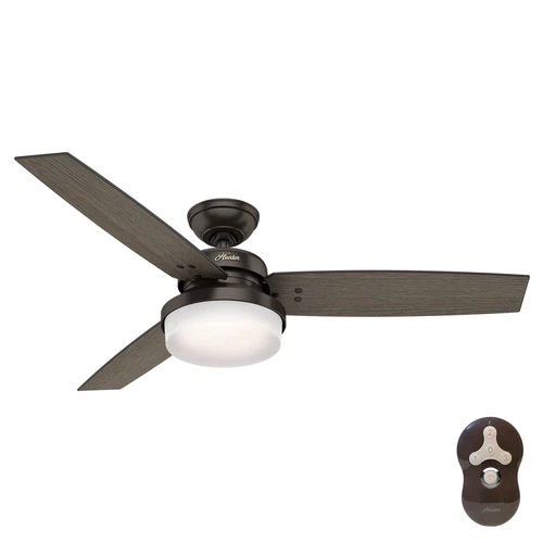 Hunter 52" Sentinel Ceiling Fan w/ LED Light Remote Control Modern Contemporary - Picture 1 of 5