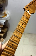 AAAAA 22 fret DIY satin Roasted flame maple Electric guitar Neck 25.5in Parts