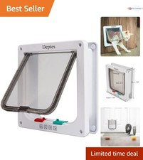 Medium Pet Door ABS Plastic Weather-Resistant 4-Way Lock Cats  Dogs