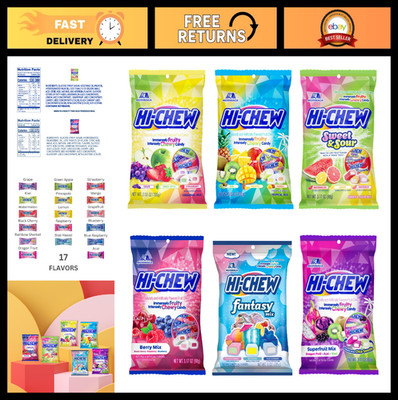 Chewy Candy Variety Pack - 6 Bags, 17 Flavors, Sweet & Sour, Juicy & Fun Treats