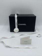 CHANEL box empty 13x8.5 X5.7Care Cards Ribbon Camellia Heel Caps/Tissue Paper