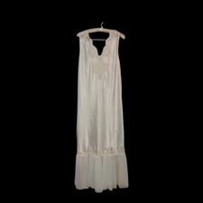Exquisite Vintage Blanche Nighty Lingerie Gown Satin Lace Glam L Wedding