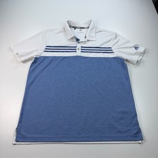 Adidas Polo Shirt Mens Large Blue Lightweight Stretch Golf Causal