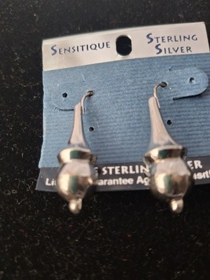 Sterling Silber Sensitiv Hänger Träne Ohrringe Französisch Haken 4 Paar verfügbar