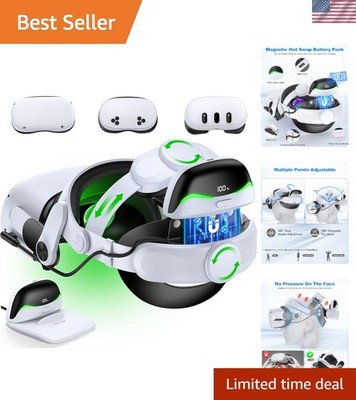 Battery Head Strap for Quest 3S/Quest 3/Quest 2-2X 6700mAh Hot-Swappable Batt...