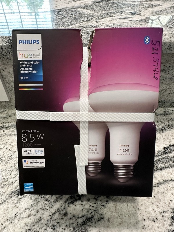 Philips Hue White & Color Ambiance E26 LED Smart Bulbs 12.5W 1200lm (2)
