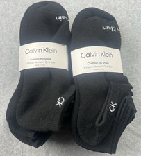 12 PAIRS Of Calvin Klein Women  s Cushion No Show Socks Black One Size NWT