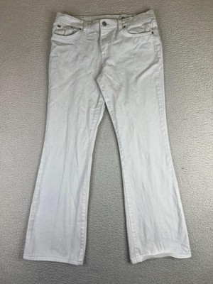 Lacoste Jeans Womens 42 32x30 White Mid Rise Straight Stretch Denim Japan