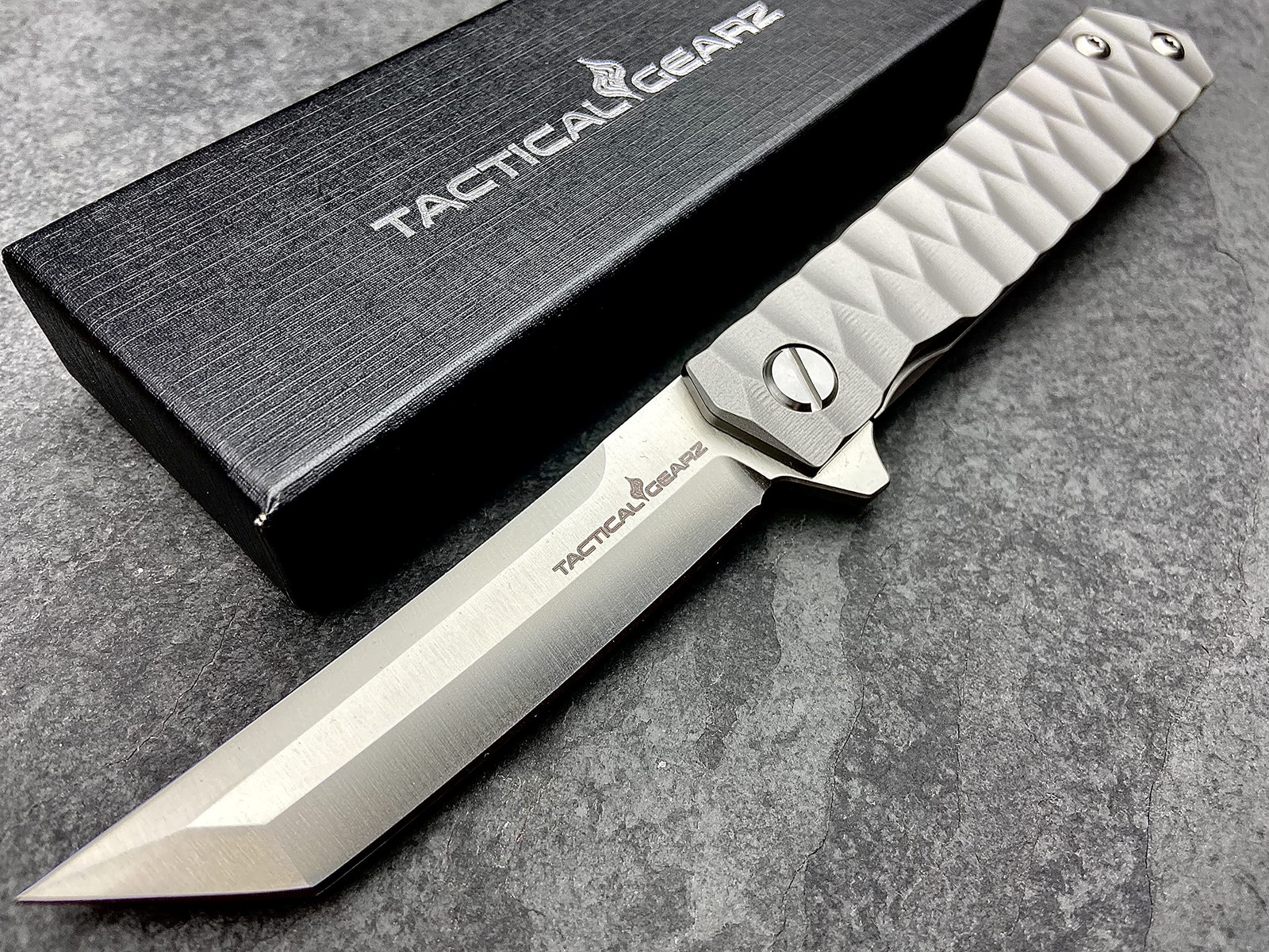 Titanium Pocket Folding Knife for EDC, Solid Tc4 Titanium Handle, CPM D2 Stee...