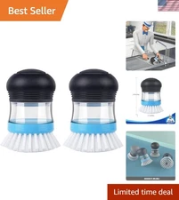 Luxurious Soap Dispensing Palm Brush - 2 Pack for Effortless Kitchen Cleaning
