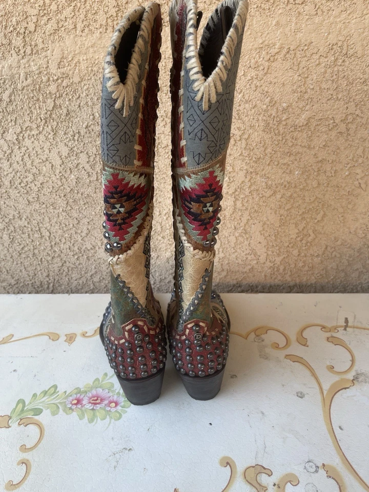Botas vaqueras altas raras Double D de Old Gringo edición limitada "Blowout Bone" Foto 4 de 4