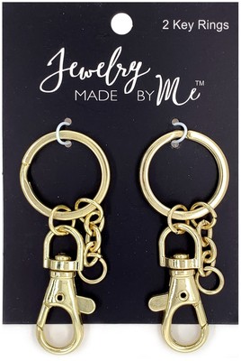Jewelry Made By Me Key Ring 2/Pkg-Gold