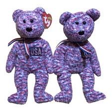 TY Bennie Babies 2000 Collectible Retired Patriotic Rainbow Plush 8.5" MWMT VTG