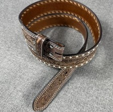 Nocona Tooled Leather Belt 38 Western N2497802