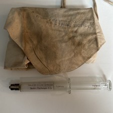 Vintage Glass B-D Yale Lok Syringe 5cc in Montefiore Hospital Syringe Holder