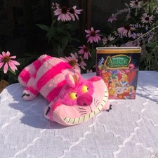 DISNEY Alice in Wonderland CHESHIRE CAT Large Stuffed plush  DVD set