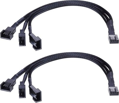2Stk. PWM Lüfter Splitter Adapterkabel, 4-Pin PC Lüfterverlängerung, ATX Gehä...