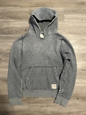 Abercrombie  Fitch Women  s Large Distressed Gray Hoodie Y2K Pullover Muscle Fit