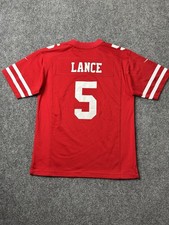 Boys NFL Jersey San Francisco 49ers 5 Trey Lance Red, Size L 14  16 Years