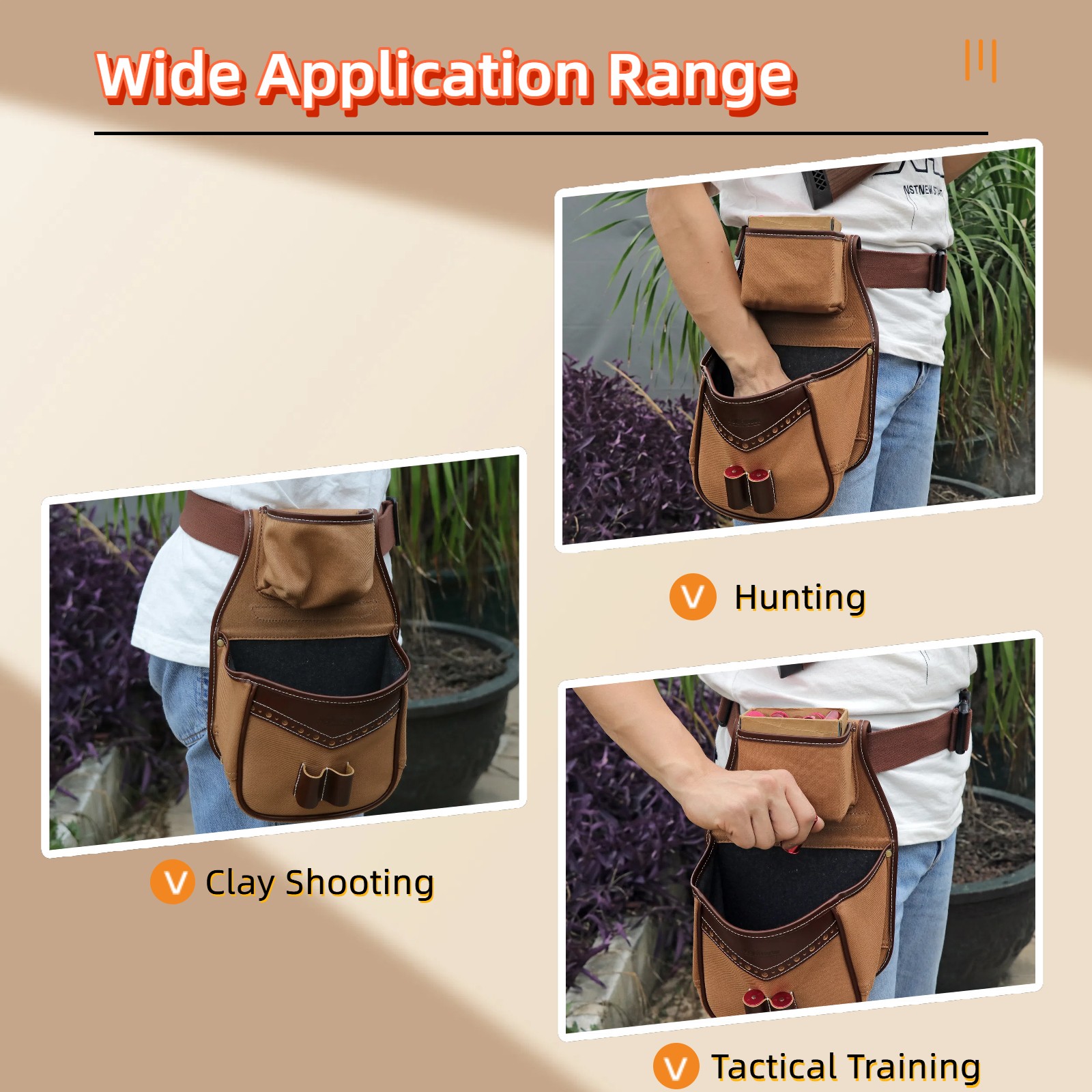 Skeet Trap Shooting Ammo Case Belt Carrier Bag Spent Shell Carry Pouch-TOURBON