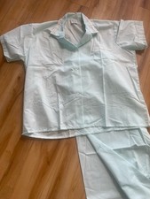 VTG Carole 2 Pc Sleepware Pants Button Top Wms Sz 46 New Pajamas/ Blue/ Green