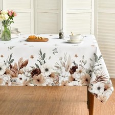Spring Tablecloth 60 60 Inch Square, Boho 60" x 60" Square White