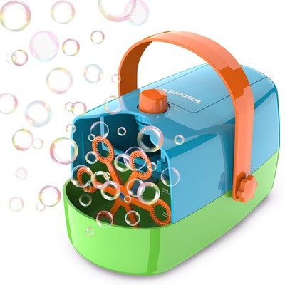 Bubble Machine 3-in-1 Maker Wheels Small Medium Big Bubbles Multi Color
