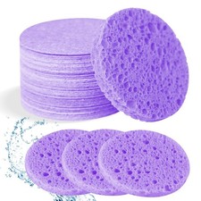 50Count Facial Sponges Compressed Natural Cellulose Sponge Round Shape Face S...