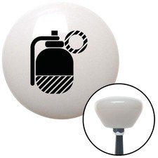 Black Grenade W Pin White Retro Shift Knob W M16x1.5 Insert Shifter Auto Brody