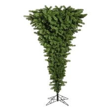 Vickerman 90" Upside Down PVC Plastic Christmas Tree in Green