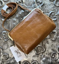 HOBO INTERNATIONAL~Lauren Crossbody~Polished Leather~TRUFFLE SHADE~NWT!