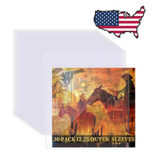 30 Pack 4 Mil Thick Vinyl Sleeves, 12.75" X 12.75" Vinyl Record Sleeves Clear