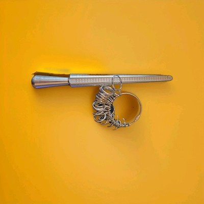 Ring Sizing Kit - Precision Measurement Tool with Metal Rings & Mandrel