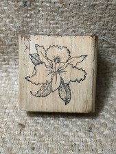 Wood Mounted Rubber Stamp Embossing Arts Iris Plant Flower Craft